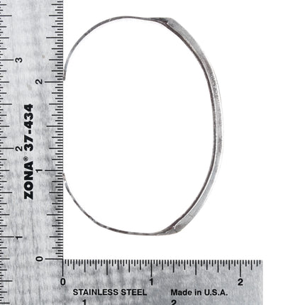 6.5" c1940's Zuni hand stamped silver channel inlay cuff bracelet - Estate Fresh Austin