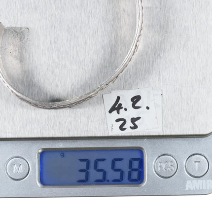 6.6" 60's-70's Navajo silver Kokopelli overlay sterling cuff bracelet - Estate Fresh Austin