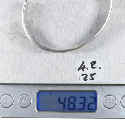 6.85" Tommy Jackson Navajo sterling silver Yei cast cuff bracelet - Estate Fresh Austin