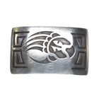 1980's WA Sterling silver Navajo bear claw overlay belt buckle - Estate Fresh Austin