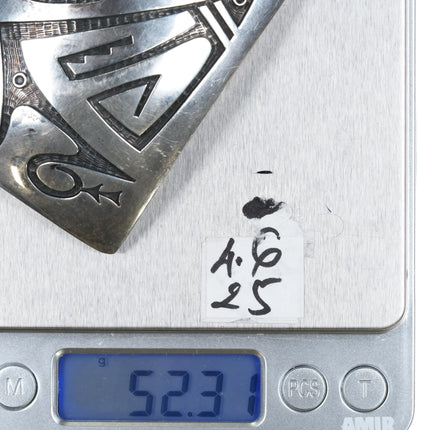 Marvin Lomaheftewa Hopi Overlay high grade turquoise sterling silver belt buckle - Estate Fresh Austin