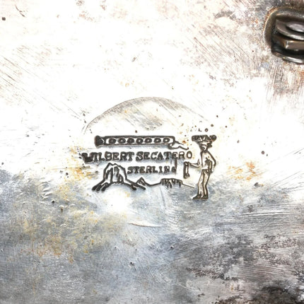 Wilbert Secatero Navajo sterling silver stamped belt buckle - Estate Fresh Austin