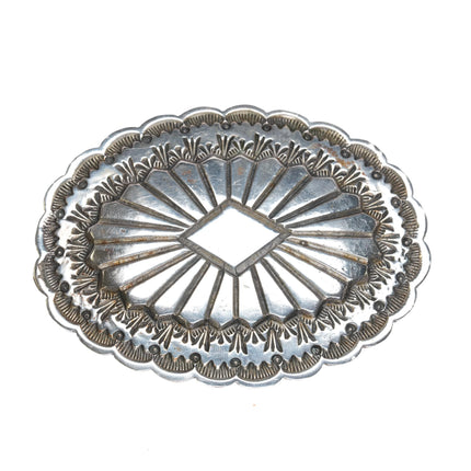 Wilbert Secatero Navajo sterling silver stamped belt buckle - Estate Fresh Austin