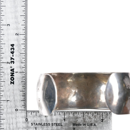 6.875 Wilson Tsosie Navajo Pottery Storyteller cuff bracelet sterling silver - Estate Fresh Austin