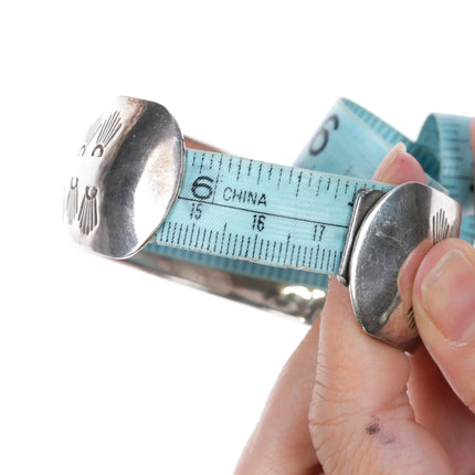 6.875 Wilson Tsosie Navajo Pottery Storyteller cuff bracelet sterling silver - Estate Fresh Austin