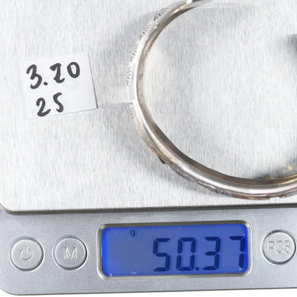 6.875 Wilson Tsosie Navajo Pottery Storyteller cuff bracelet sterling silver - Estate Fresh Austin