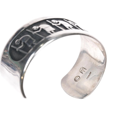 6.75" Beauford Dawahoya (1938-1998) Hopi overlay cuff bracelet sterling silver - Estate Fresh Austin