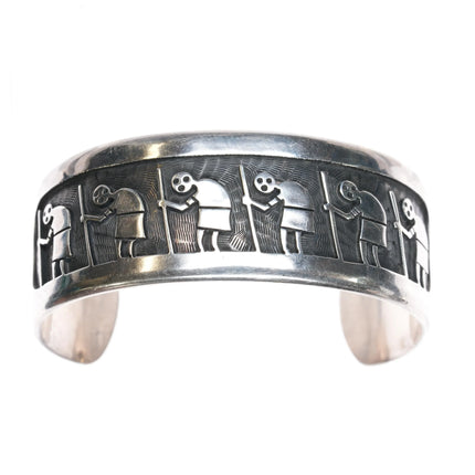 6.75" Beauford Dawahoya (1938-1998) Hopi overlay cuff bracelet sterling silver - Estate Fresh Austin