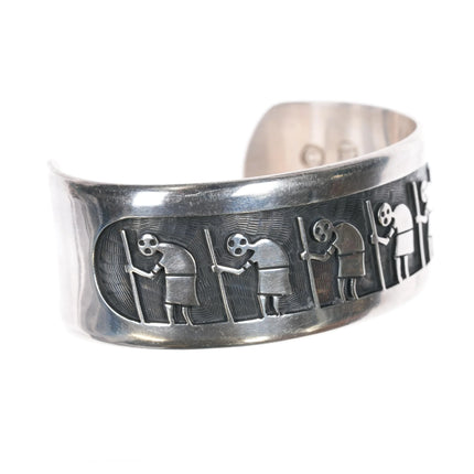 6.75" Beauford Dawahoya (1938-1998) Hopi overlay cuff bracelet sterling silver - Estate Fresh Austin