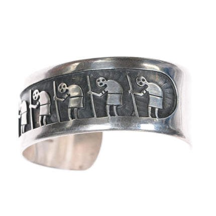 6.75" Beauford Dawahoya (1938-1998) Hopi overlay cuff bracelet sterling silver - Estate Fresh Austin