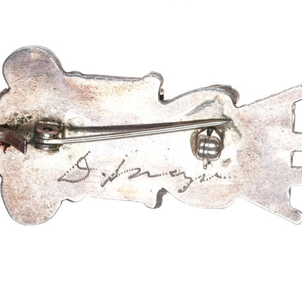 Doris Smallcanyon Navajo sterling Kachina pendant/pin w/Kingman turquoise - Estate Fresh Austin