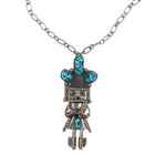 Doris Smallcanyon Navajo sterling Kachina pendant/pin w/Kingman turquoise - Estate Fresh Austin