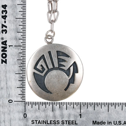 Floyd Namingha Lomakuyvaya Hopi overlay pendant/necklace sterling silver - Estate Fresh Austin