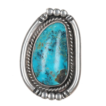 sz8 Large RVT Navajo sterling silver ring with nice turquoise - Estate Fresh Austin