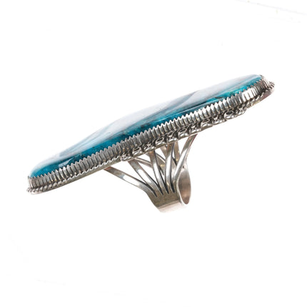 sz10.75 Billy Slim Navajo huge turquoise sterling silver ring - Estate Fresh Austin