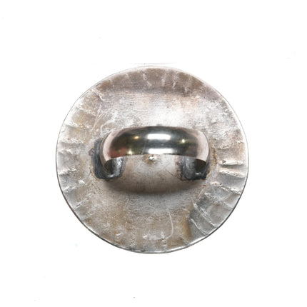 Sz10 ring Southwestern Sterling silver Scarf slide with nice turquoise - Estate Fresh Austin