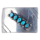 Vintage ZIJ Southwestern sterling turquoise row belt buckle - Estate Fresh Austin