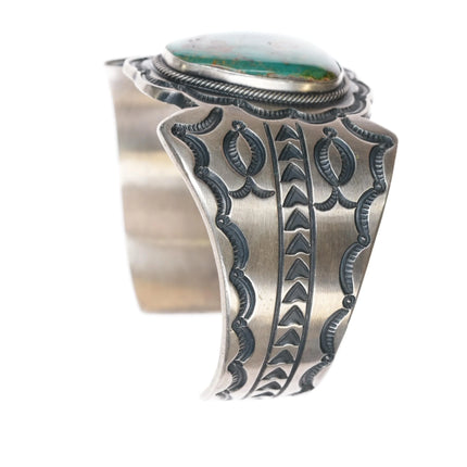 6.875 Paul Begay Navajo silver cuff bracelet with nice turquoise - Estate Fresh Austin