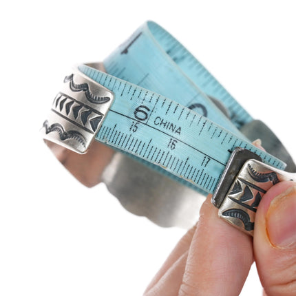 6.875 Paul Begay Navajo silver cuff bracelet with nice turquoise - Estate Fresh Austin