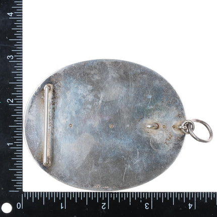 Jose Maria Puig Doria Modernist sterling silver Belt buckle/pendant combo wood - Estate Fresh Austin