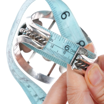 6.25" JT Bisbee Turquoise 3 stone cast sterling silver cuff bracelet - Estate Fresh Austin