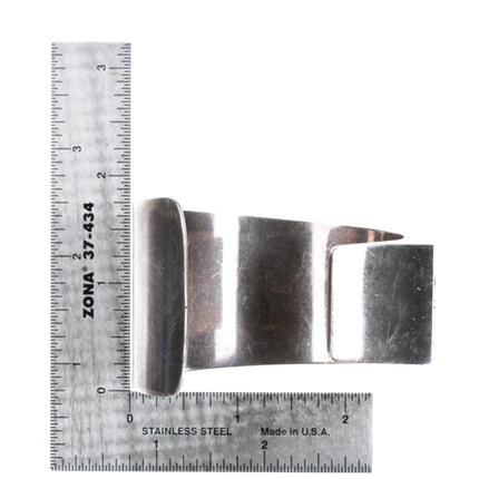 6.375" Vintage Southwest Sterling picture Jasper Modernist cuff bracelet - Estate Fresh Austin