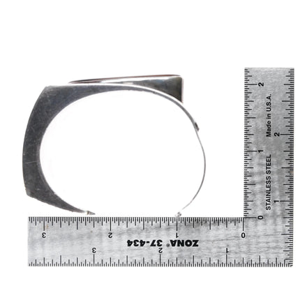 6.375" Vintage Southwest Sterling picture Jasper Modernist cuff bracelet - Estate Fresh Austin