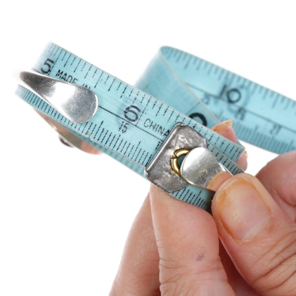 6.25" JT Southwestern sterling green turquoise modernist cuff bracelet - Estate Fresh Austin