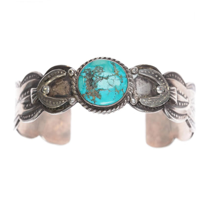 6.5" Vintage RP Navajo sterling and turquoise cuff bracelet - Estate Fresh Austin