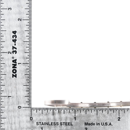 6.25" Vintage Zuni slim silver turquoise needlepoint cuff bracelet - Estate Fresh Austin