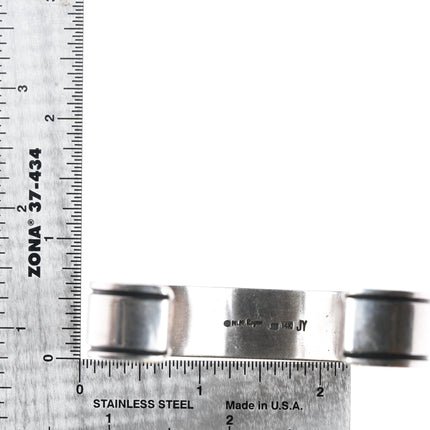 7" Julius Yazzie Navajo for MM Rogers 14k/Sterling storyteller cuff bracelet - Estate Fresh Austin