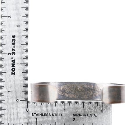 6.5" c1940's Navajo silver heavily stamped cuff bracelet thunderbirds - Estate Fresh Austin