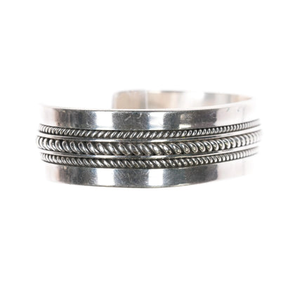 6.5" Tom Hawk Navajo silver twisted wire cuff bracelet - Estate Fresh Austin