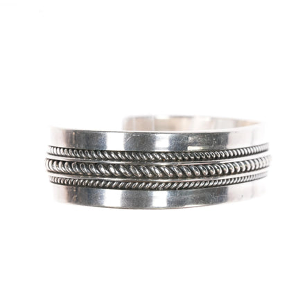 6.5" Tom Hawk Navajo silver twisted wire cuff bracelet - Estate Fresh Austin