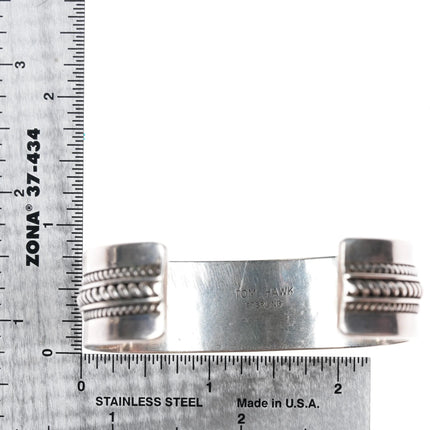 6.5" Tom Hawk Navajo silver twisted wire cuff bracelet - Estate Fresh Austin
