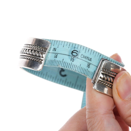 6.5" Tom Hawk Navajo silver twisted wire cuff bracelet - Estate Fresh Austin