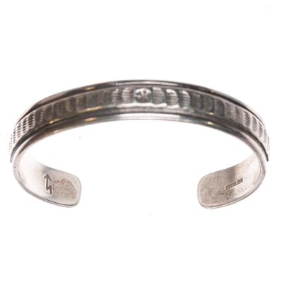 6" Verna Blackgoat Navajo silver cuff bracelet - Estate Fresh Austin