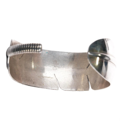 7" Vintage Navajo silver feather cuff bracelet - Estate Fresh Austin