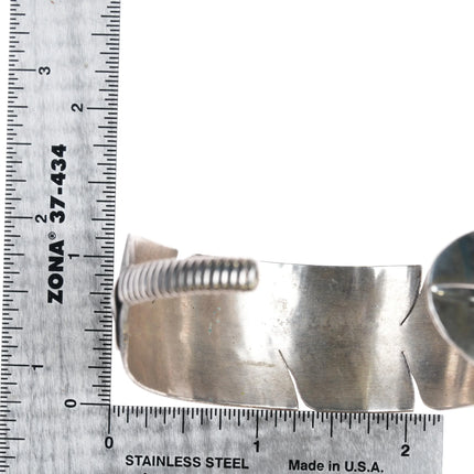 7" Vintage Navajo silver feather cuff bracelet - Estate Fresh Austin