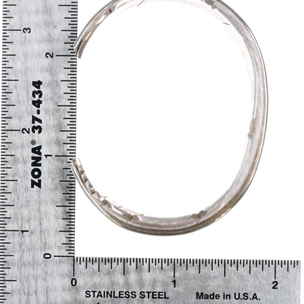 6.25" Michael Kirk Navajo silver feather cuff bracelet sterling - Estate Fresh Austin