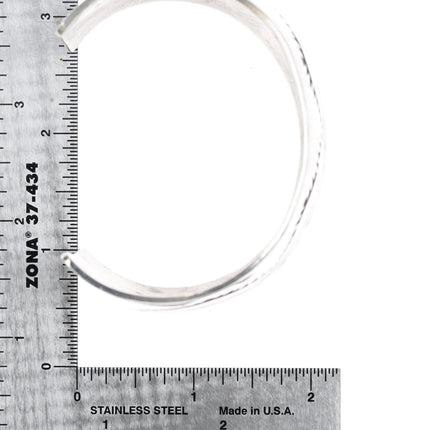 7.625" Rick Enriquez Navajo sterling heavily stamped silver wide cuff bracelet - Estate Fresh Austin