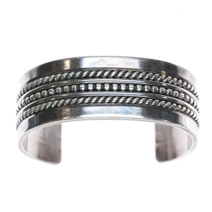 6.5" Arnold Yazzie Navajo Heavy twisted wire silver cuff bracelet - Estate Fresh Austin