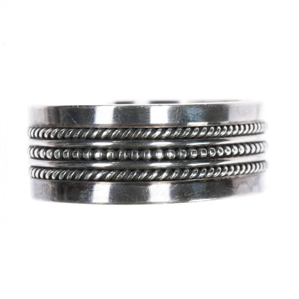 6.5" Arnold Yazzie Navajo Heavy twisted wire silver cuff bracelet - Estate Fresh Austin
