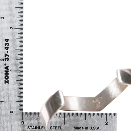 7" Stacey Josytewa Hopi Overlay cuff bracelet sterling silver - Estate Fresh Austin