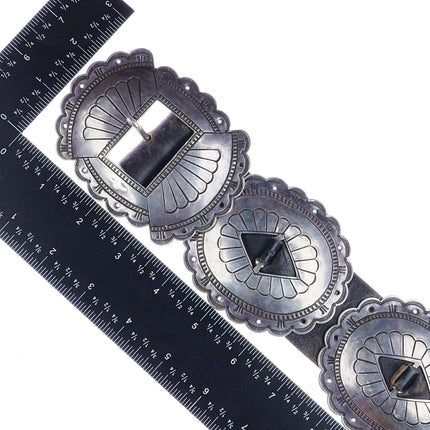 40's-50's Navajo First Phase Revival large Silver concho belt - Estate Fresh Austin