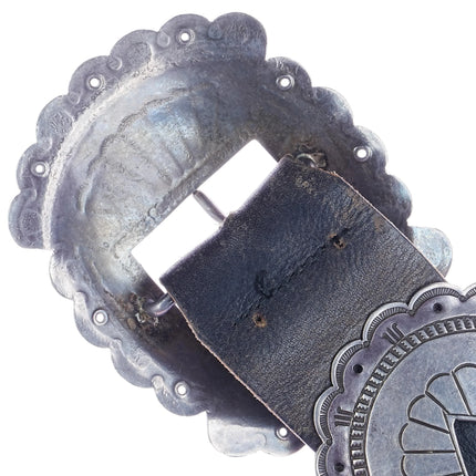 40's-50's Navajo First Phase Revival large Silver concho belt - Estate Fresh Austin