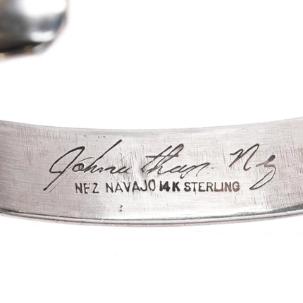 6.12" 14k/Sterling Jonathan Nez Navajo cuff bracelet - Estate Fresh Austin
