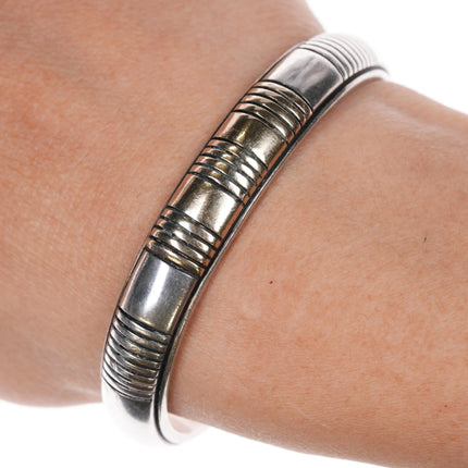 6.12" 14k/Sterling Jonathan Nez Navajo cuff bracelet - Estate Fresh Austin