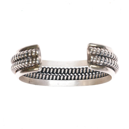 6.25" Phillip Tsosie, Sr. Navajo silver twisted wire cuff bracelet - Estate Fresh Austin