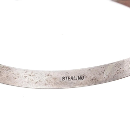 6.5" vintage Navajo heavily stamped carinated silver cuff bracelet - Estate Fresh Austin